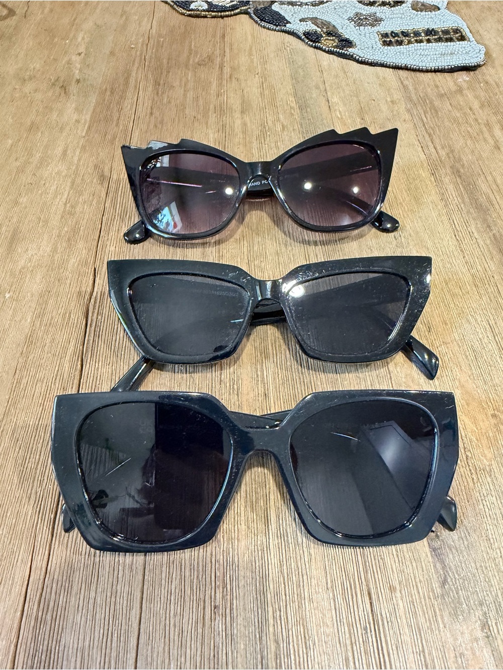Women’s Black Cat-Eye Sunglasses set of 3  - Stylish Fashion Accessory